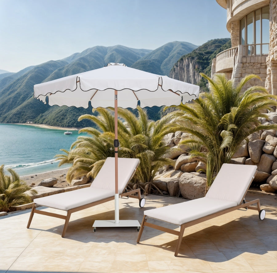 Amalfi Water Resistant Fabric And Aluminum Patio Umbrella With Base Set
