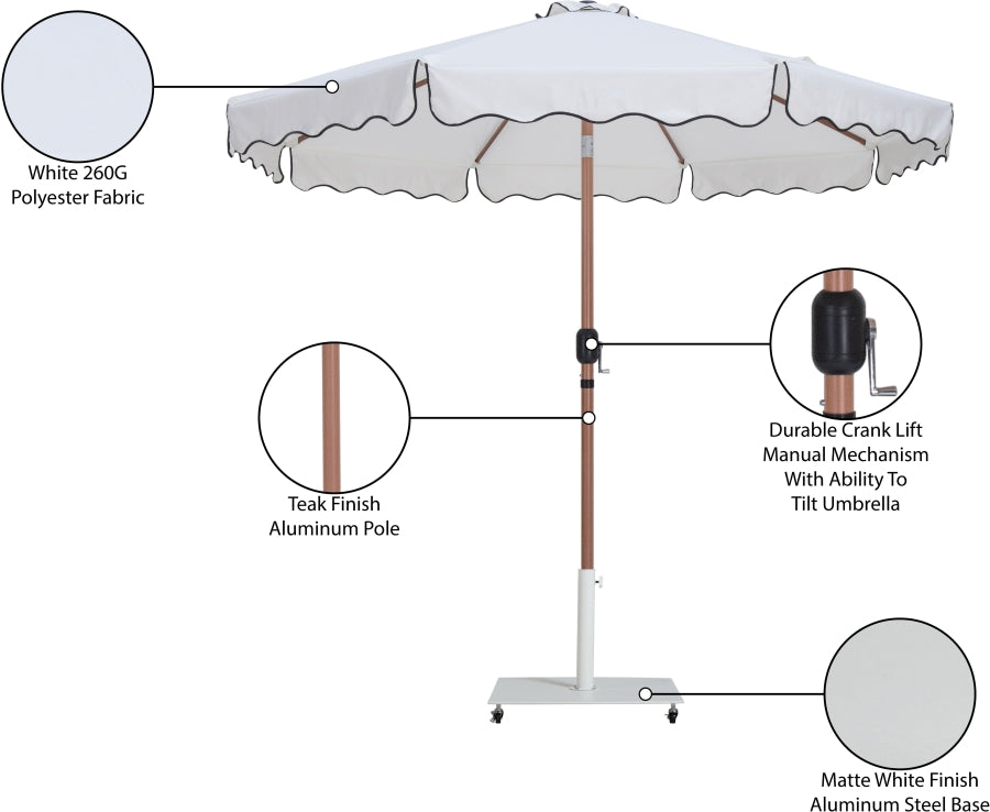 Amalfi Water Resistant Fabric And Aluminum Patio Umbrella With Base Set