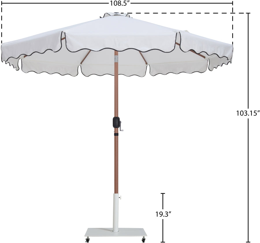 Amalfi Water Resistant Fabric And Aluminum Patio Umbrella With Base Set