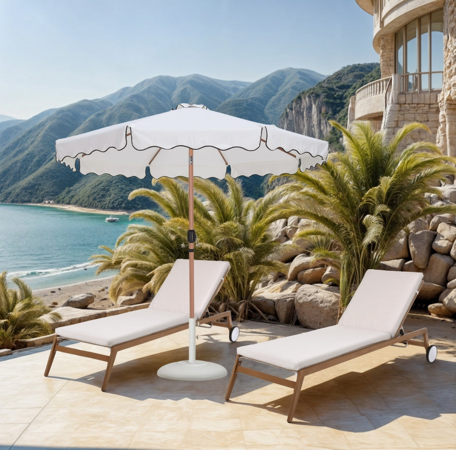 Amalfi Water Resistant Fabric And Aluminum Patio Umbrella With Base Set