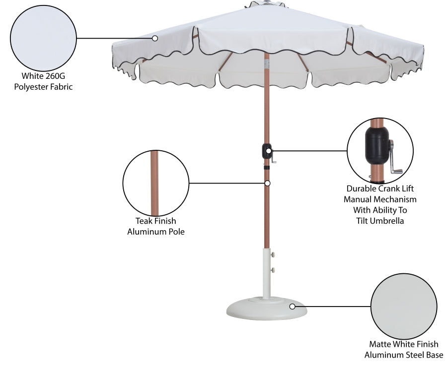 Amalfi Water Resistant Fabric And Aluminum Patio Umbrella With Base Set