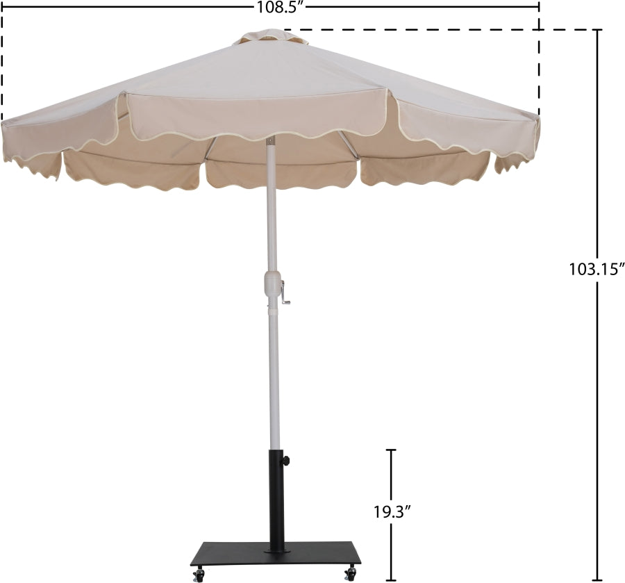 Amalfi Water Resistant Fabric And Aluminum Patio Umbrella With Base Set