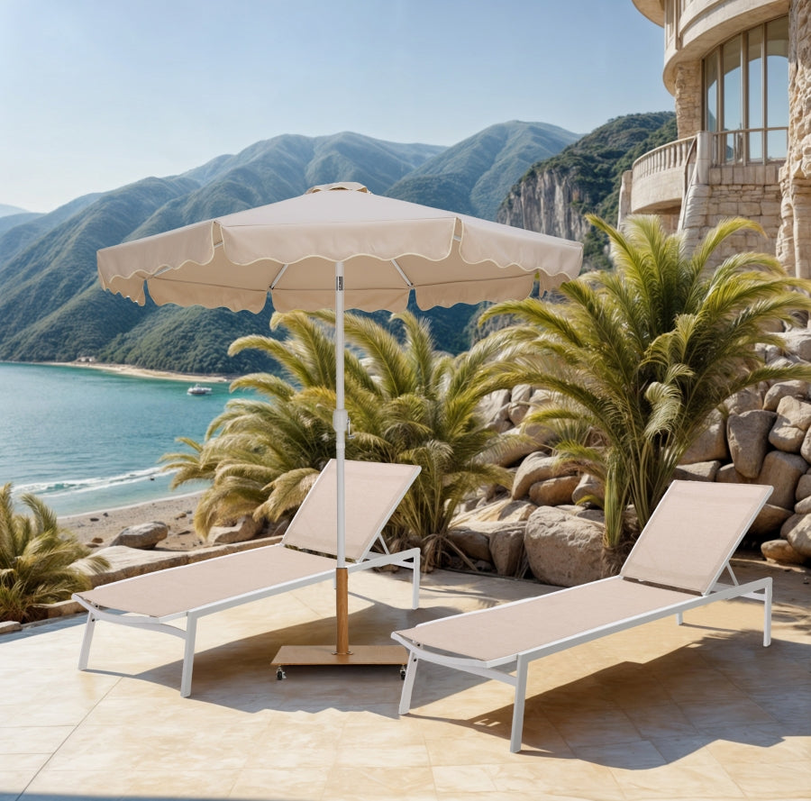 Amalfi Water Resistant Fabric And Aluminum Patio Umbrella With Base Set