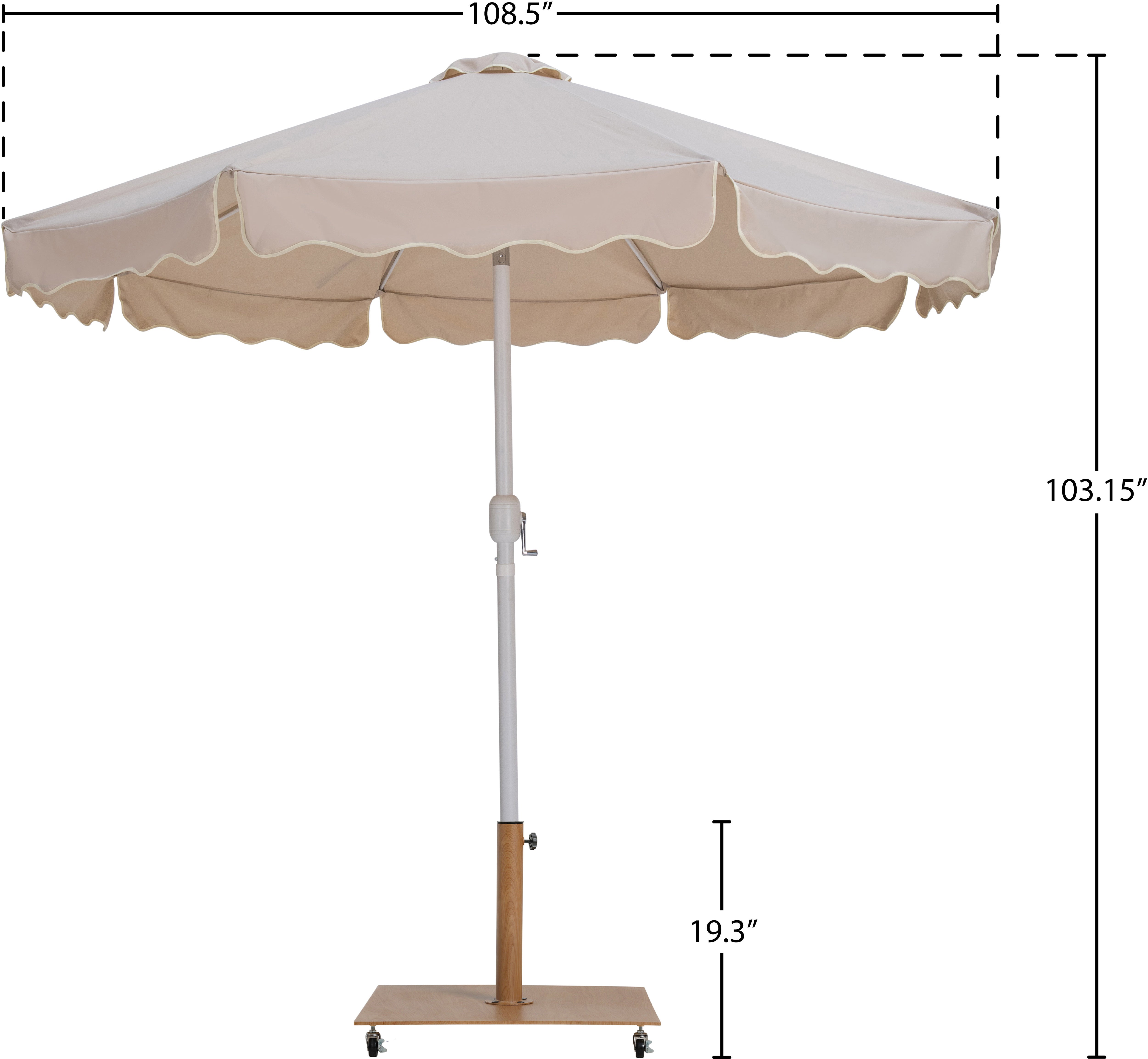 Amalfi Water Resistant Fabric And Aluminum Patio Umbrella With Base Set
