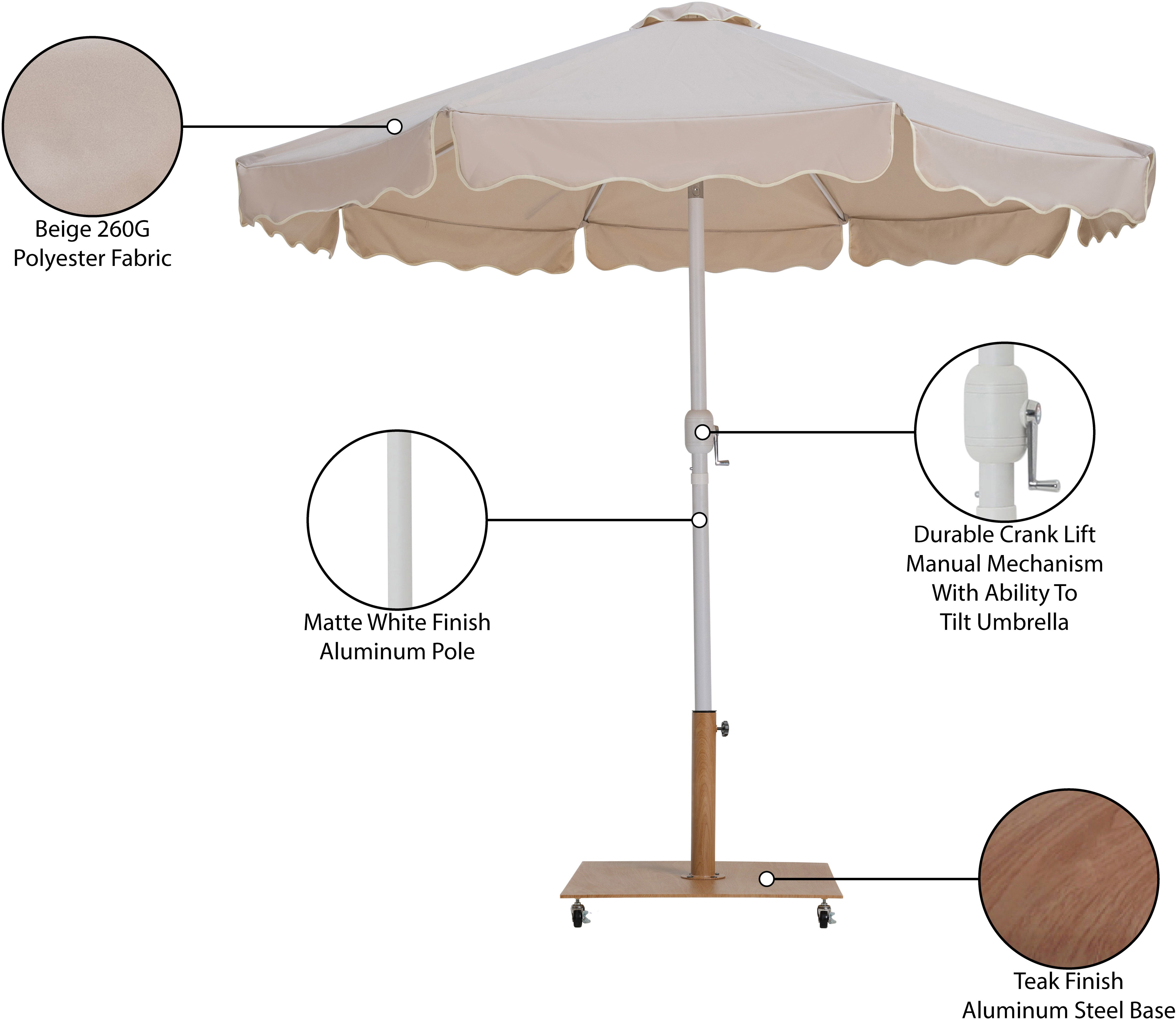 Amalfi Water Resistant Fabric And Aluminum Patio Umbrella With Base Set