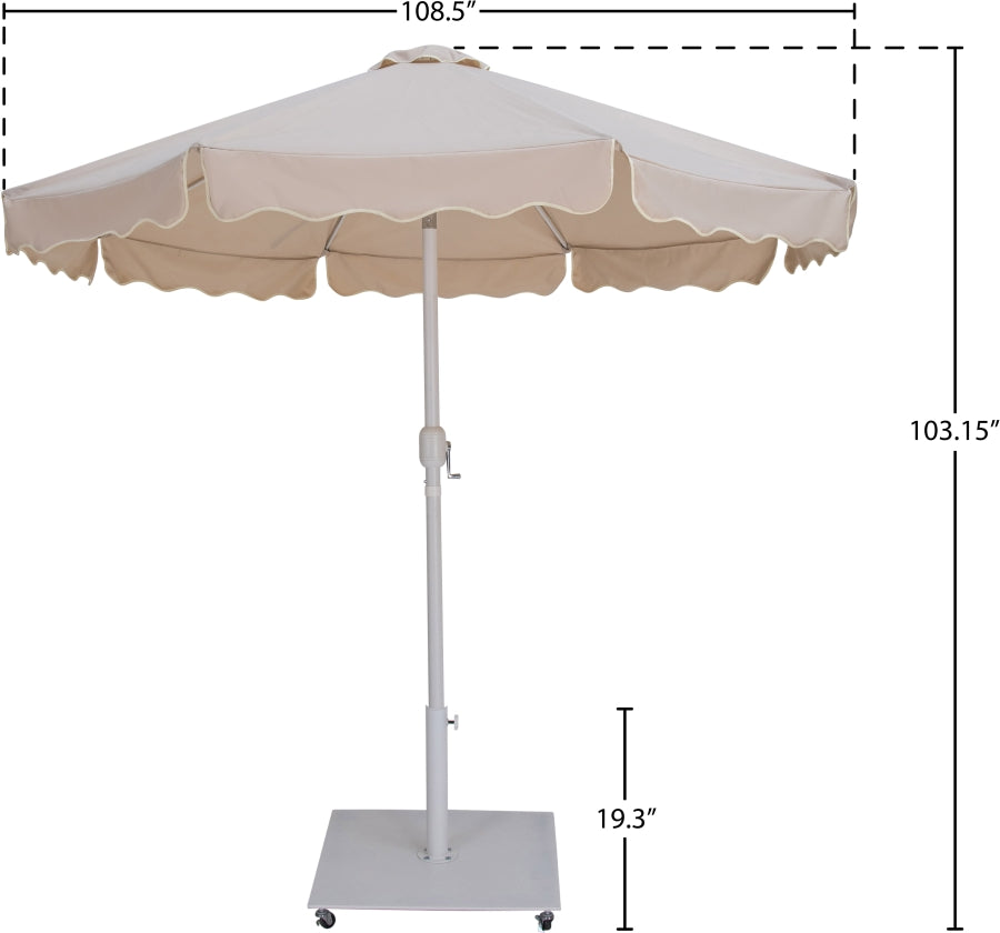 Amalfi Water Resistant Fabric And Aluminum Patio Umbrella With Base Set