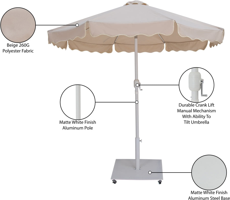 Amalfi Water Resistant Fabric And Aluminum Patio Umbrella With Base Set