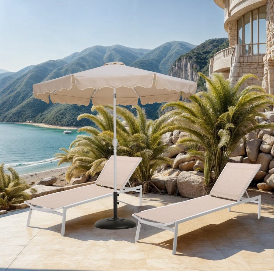 Amalfi Water Resistant Fabric And Aluminum Patio Umbrella With Base Set