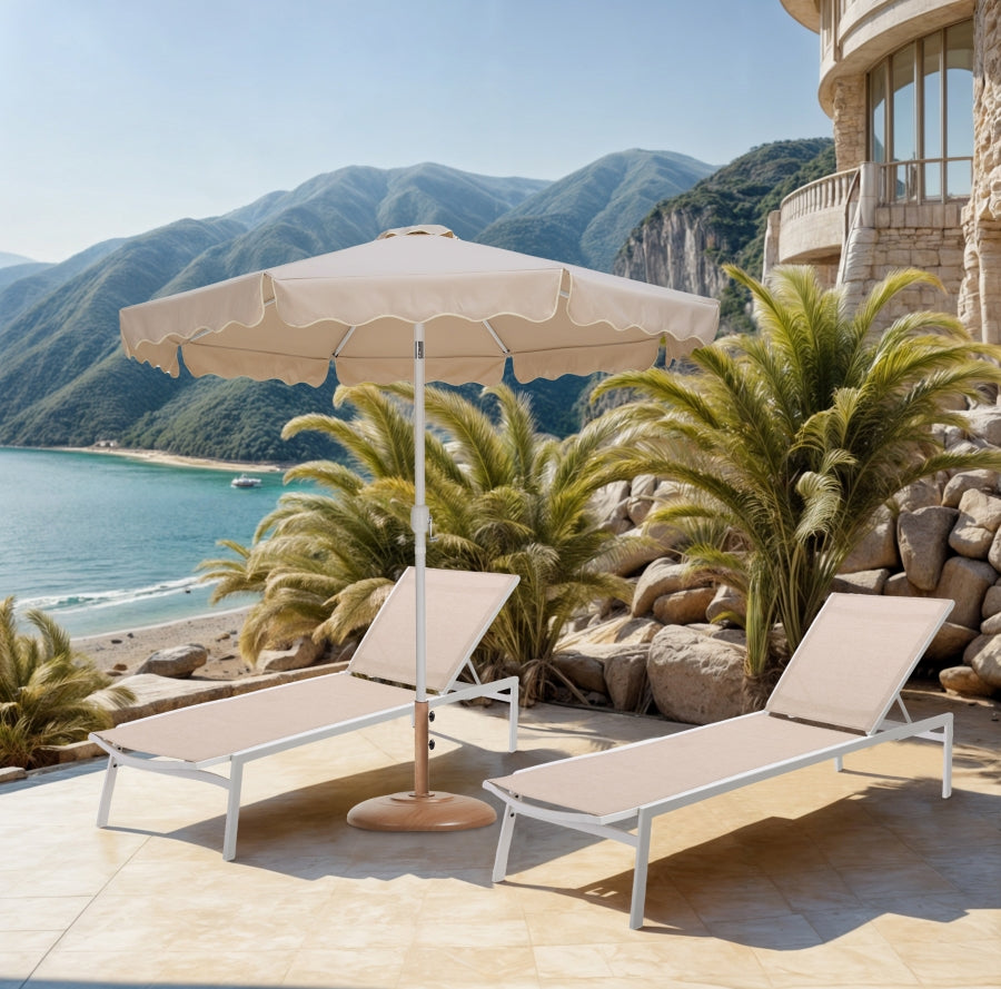 Amalfi Water Resistant Fabric And Aluminum Patio Umbrella With Base Set