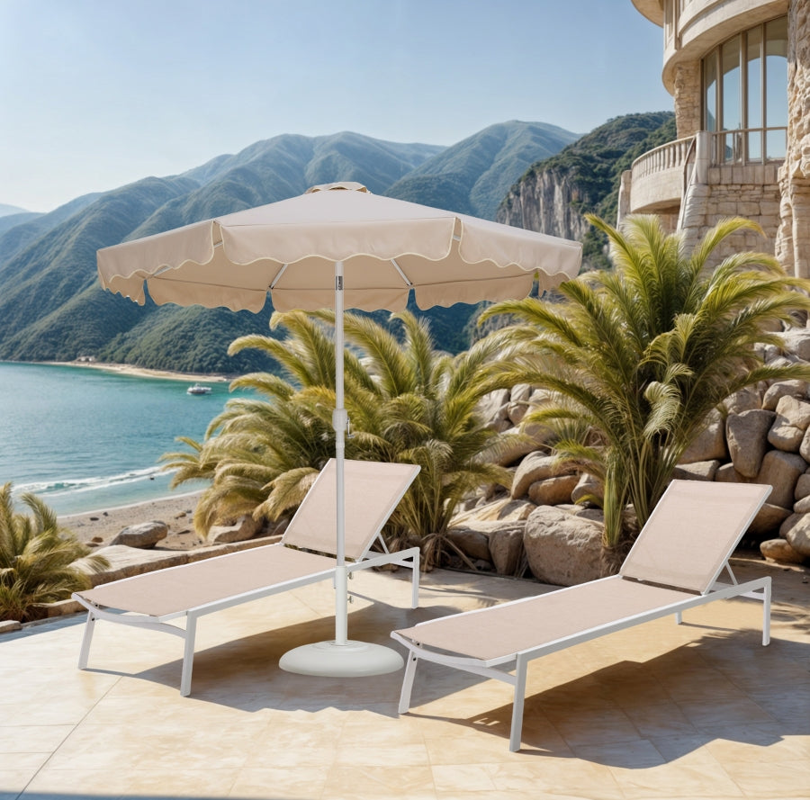 Amalfi Water Resistant Fabric And Aluminum Patio Umbrella With Base Set