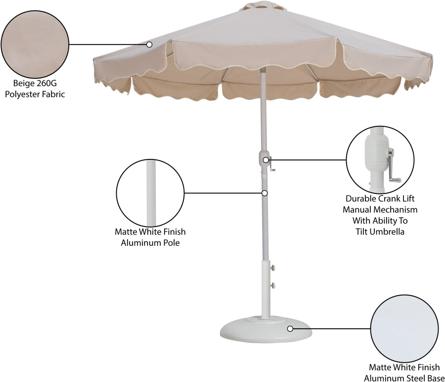 Amalfi Water Resistant Fabric And Aluminum Patio Umbrella With Base Set