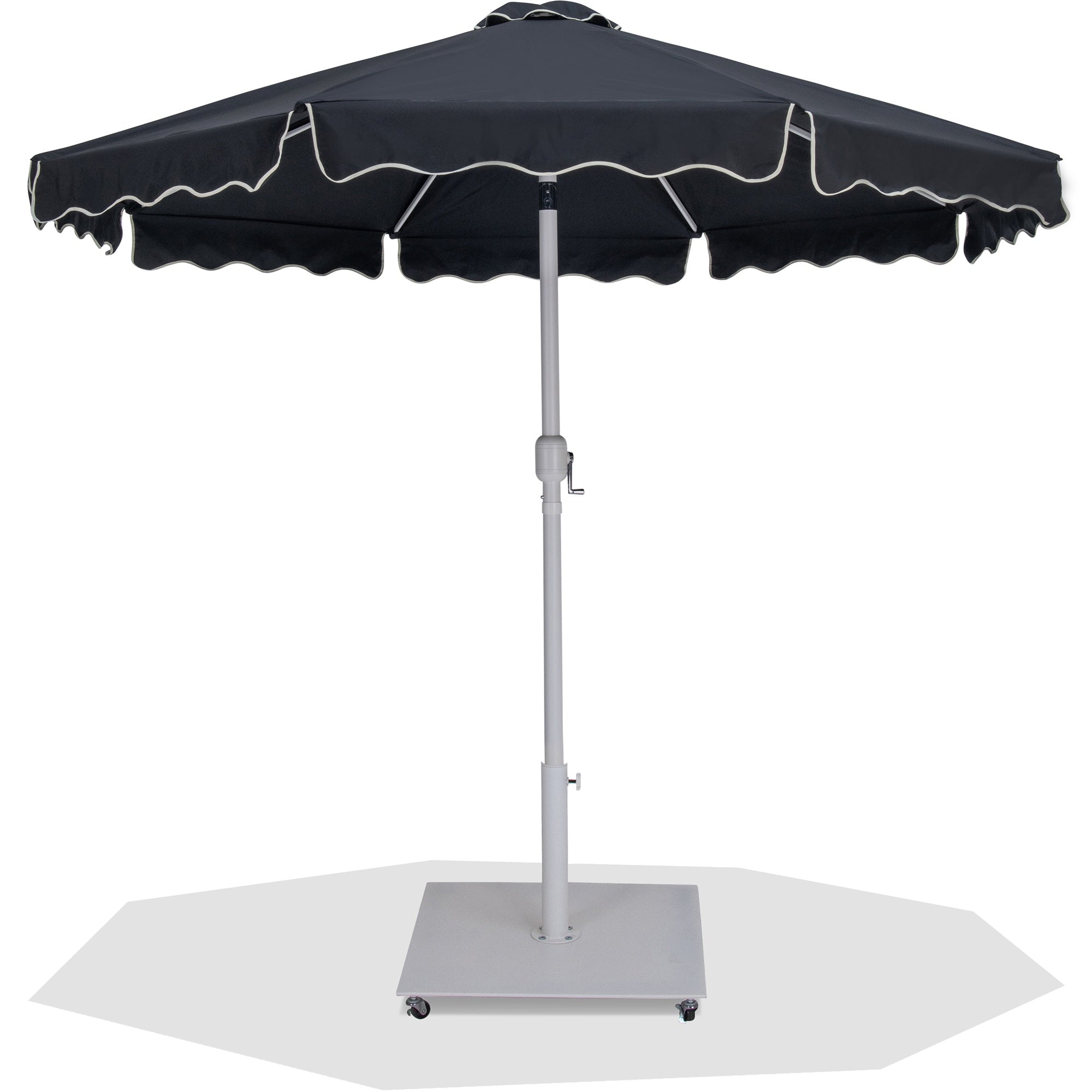 Amalfi Water Resistant Fabric And Aluminum Patio Umbrella With Base Set