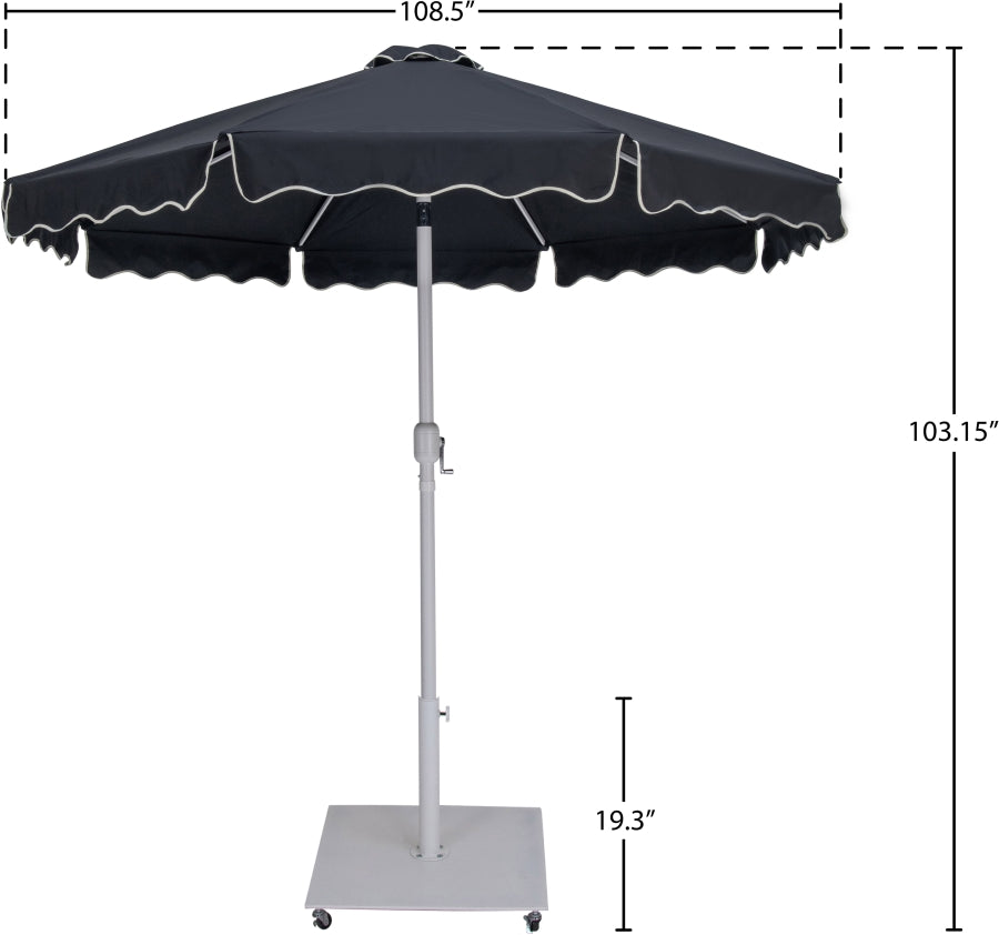 Amalfi Water Resistant Fabric And Aluminum Patio Umbrella With Base Set