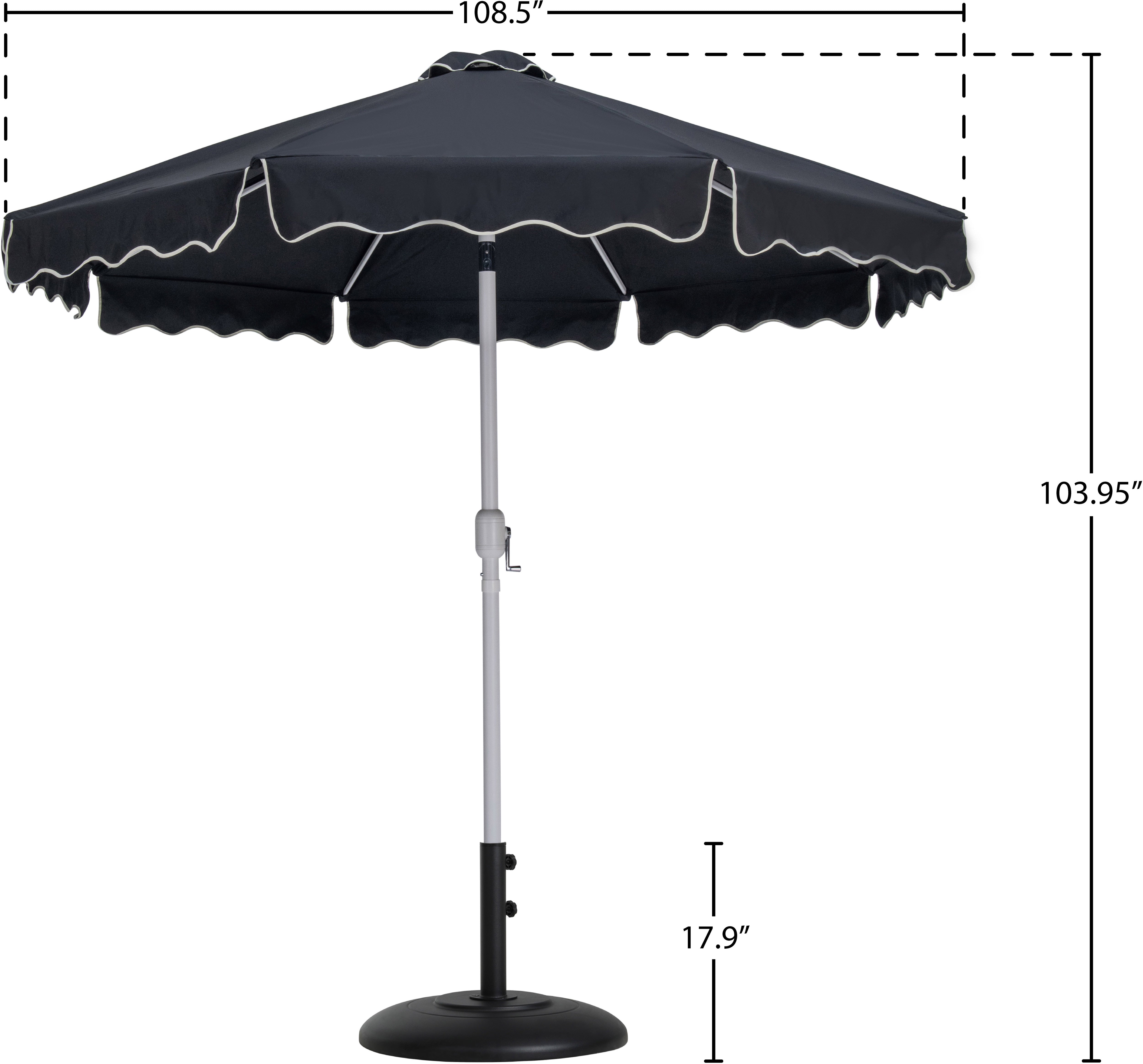 Amalfi Water Resistant Fabric And Aluminum Patio Umbrella With Base Set