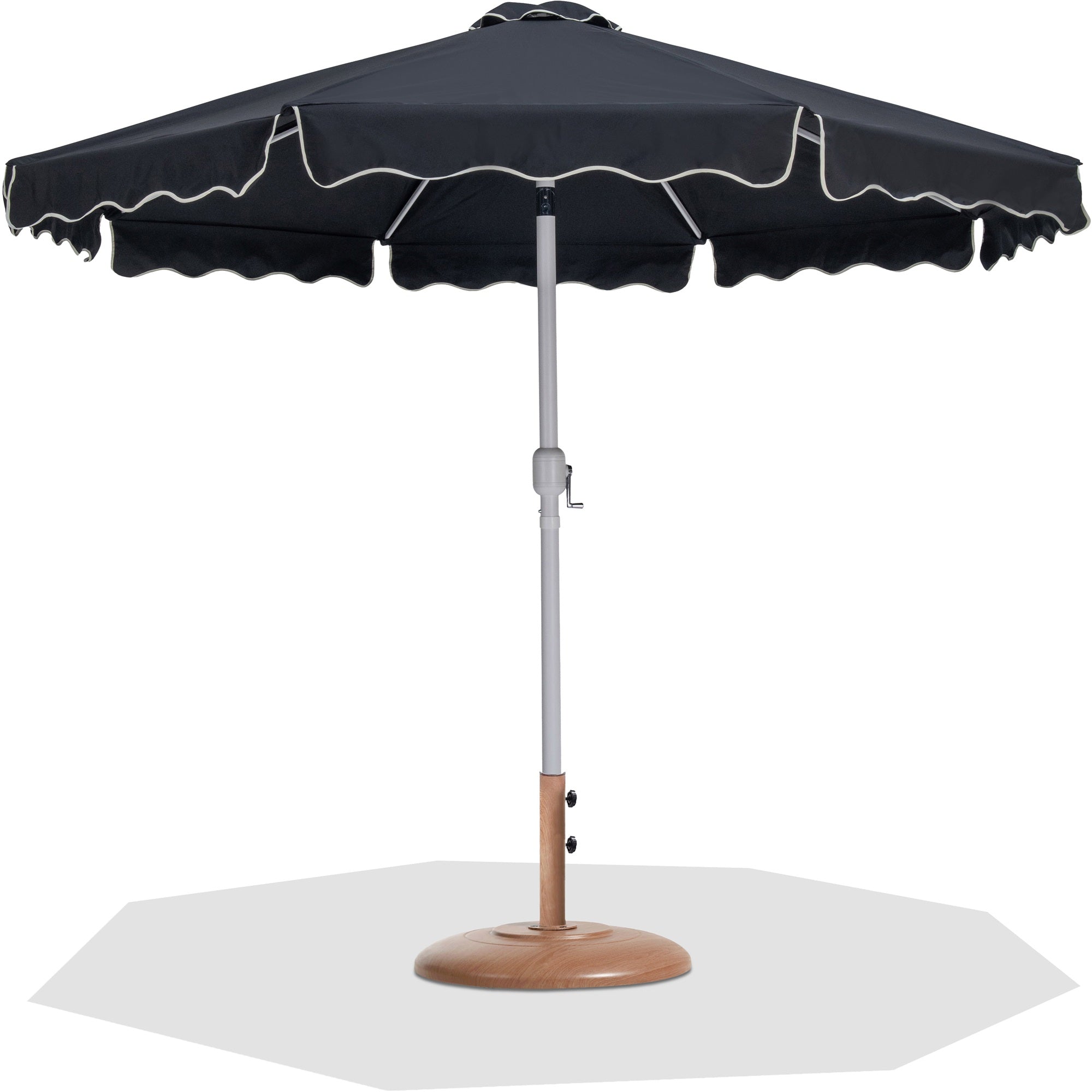 Amalfi Water Resistant Fabric And Aluminum Patio Umbrella With Base Set