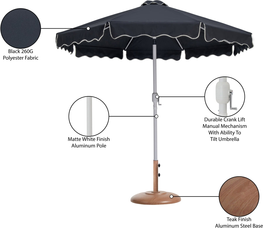 Amalfi Water Resistant Fabric And Aluminum Patio Umbrella With Base Set
