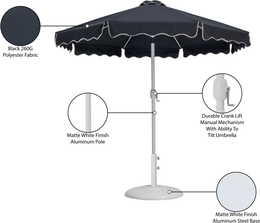 Amalfi Water Resistant Fabric And Aluminum Patio Umbrella With Base Set