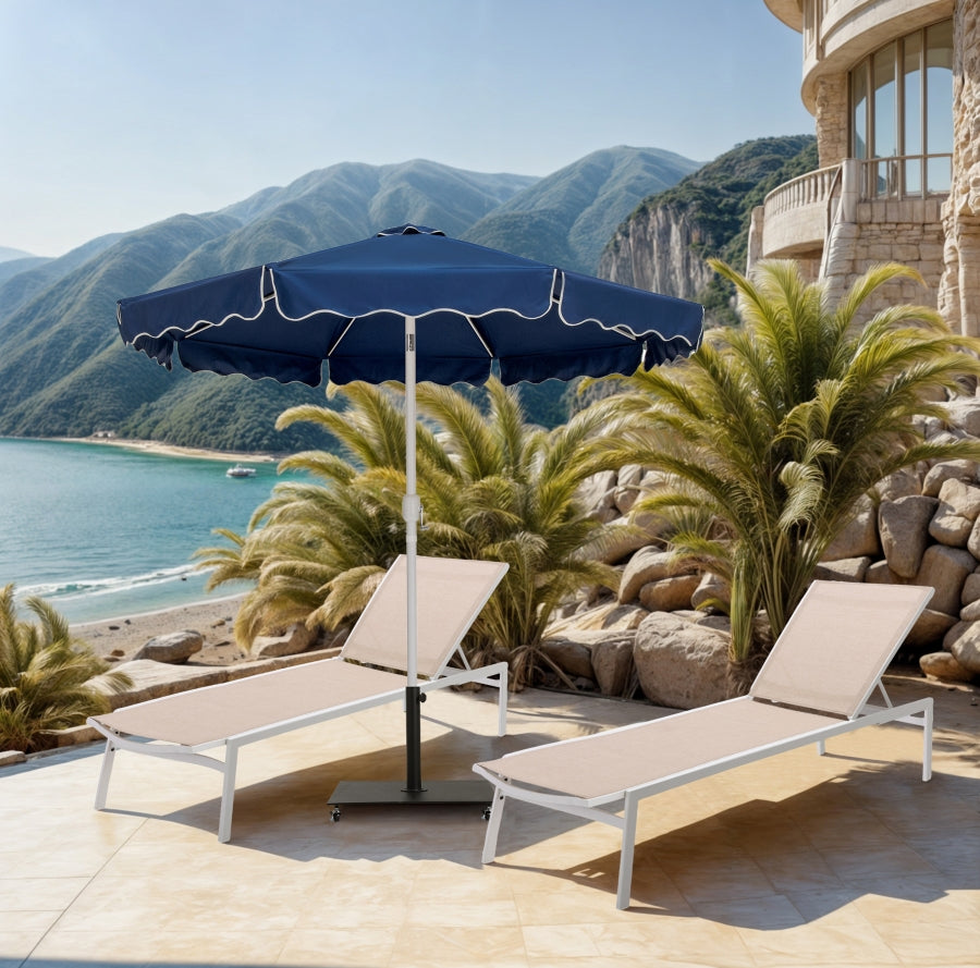 Amalfi Water Resistant Fabric And Aluminum Patio Umbrella With Base Set