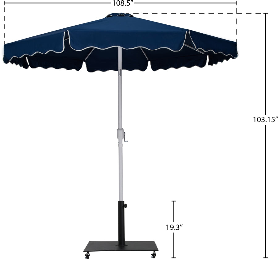 Amalfi Water Resistant Fabric And Aluminum Patio Umbrella With Base Set
