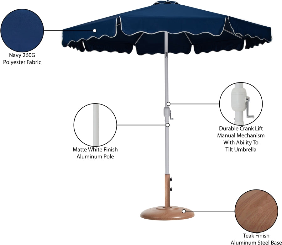 Amalfi Water Resistant Fabric And Aluminum Patio Umbrella With Base Set