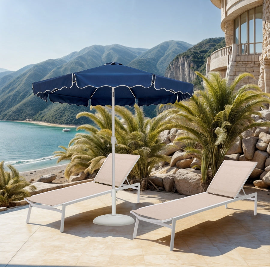 Amalfi Water Resistant Fabric And Aluminum Patio Umbrella With Base Set