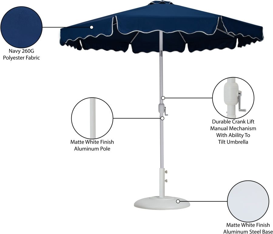 Amalfi Water Resistant Fabric And Aluminum Patio Umbrella With Base Set