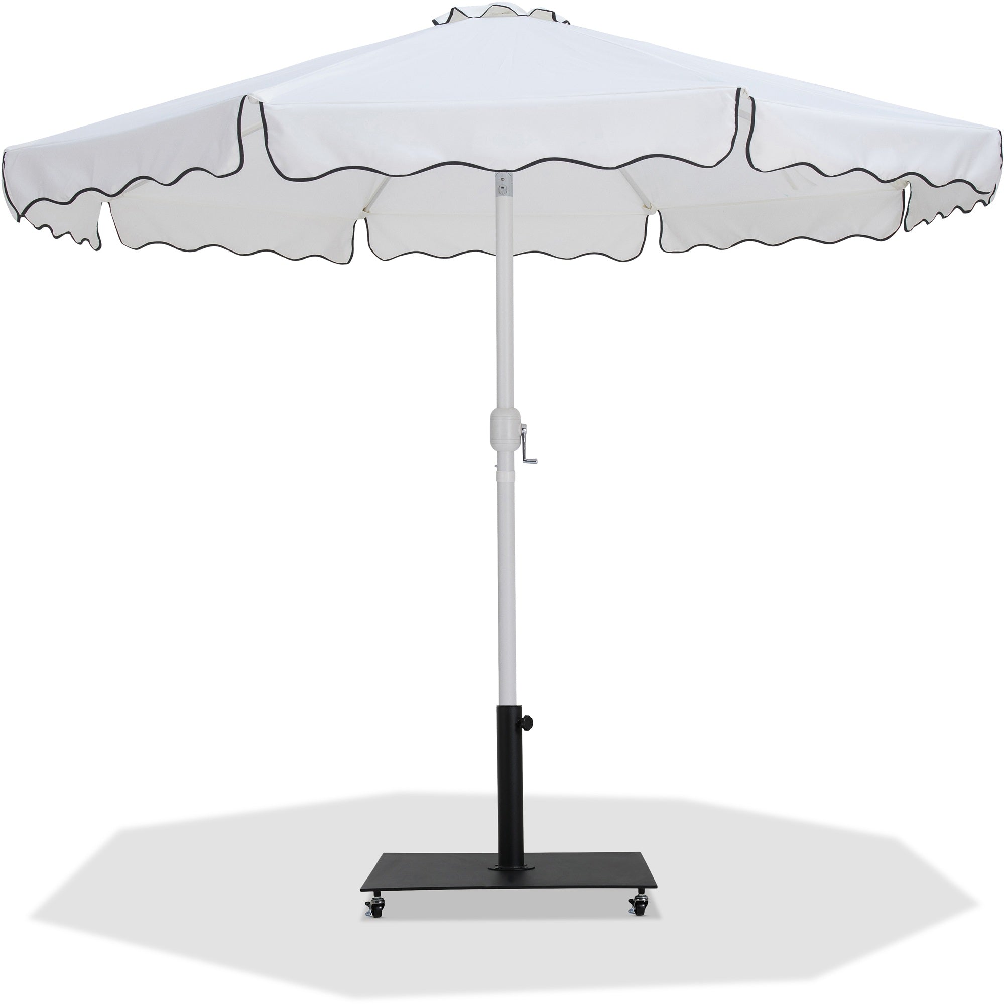 Amalfi Water Resistant Fabric And Aluminum Patio Umbrella With Base Set