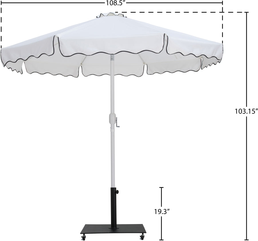 Amalfi Water Resistant Fabric And Aluminum Patio Umbrella With Base Set