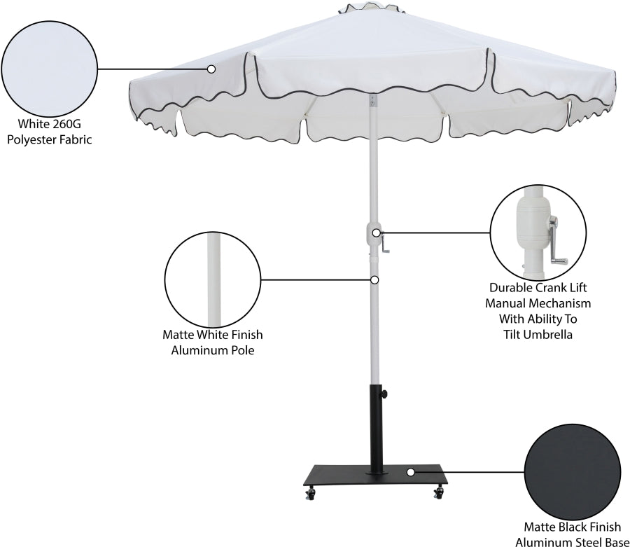 Amalfi Water Resistant Fabric And Aluminum Patio Umbrella With Base Set