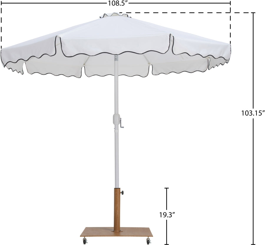 Amalfi Water Resistant Fabric And Aluminum Patio Umbrella With Base Set