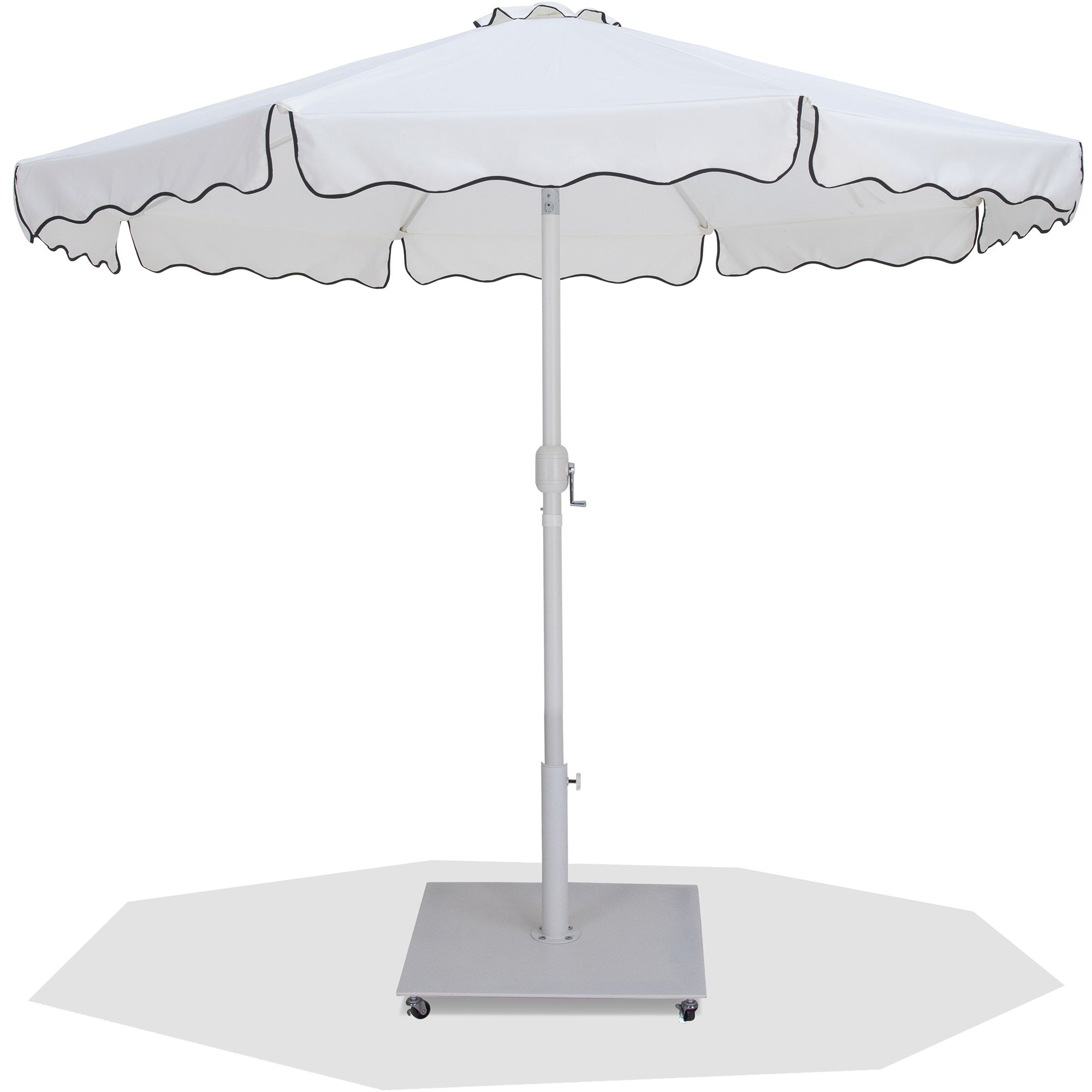 Amalfi Water Resistant Fabric And Aluminum Patio Umbrella With Base Set