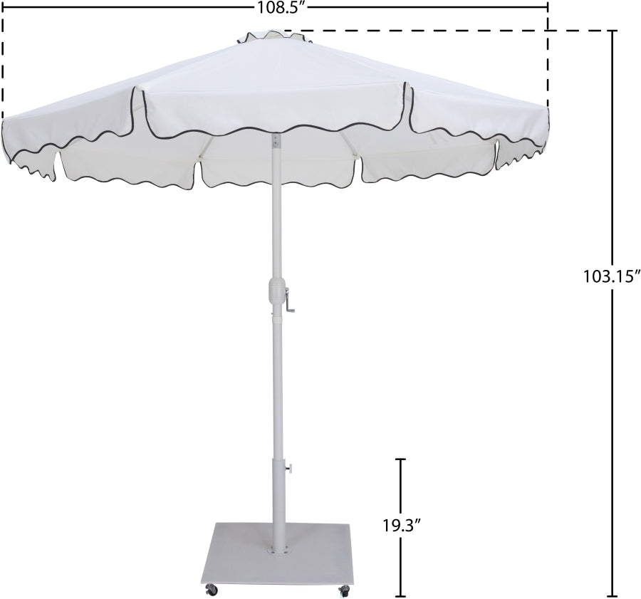 Amalfi Water Resistant Fabric And Aluminum Patio Umbrella With Base Set