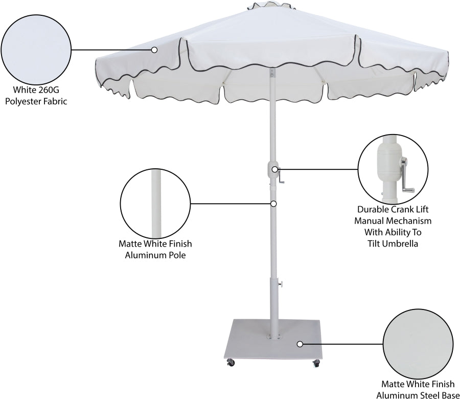 Amalfi Water Resistant Fabric And Aluminum Patio Umbrella With Base Set