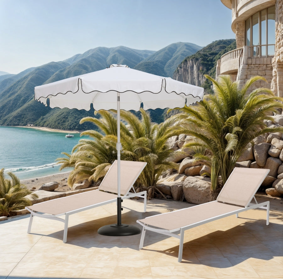 Amalfi Water Resistant Fabric And Aluminum Patio Umbrella With Base Set