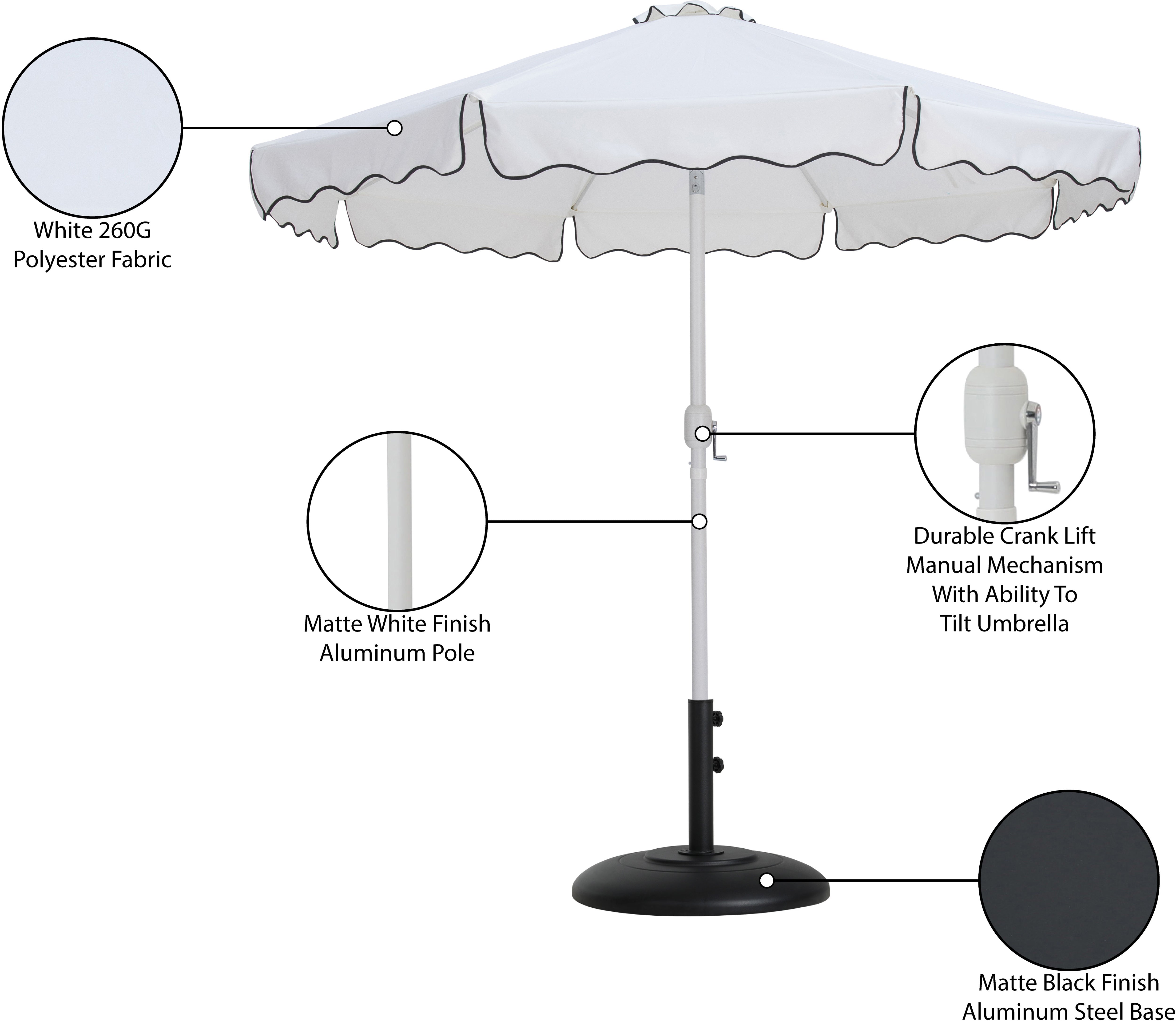 Amalfi Water Resistant Fabric And Aluminum Patio Umbrella With Base Set