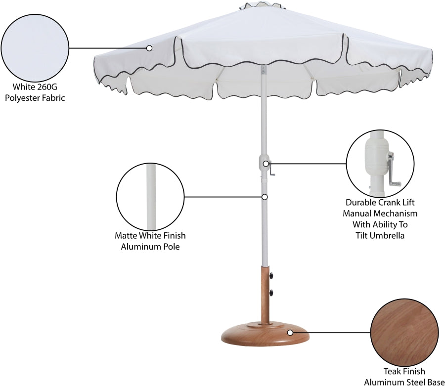 Amalfi Water Resistant Fabric And Aluminum Patio Umbrella With Base Set