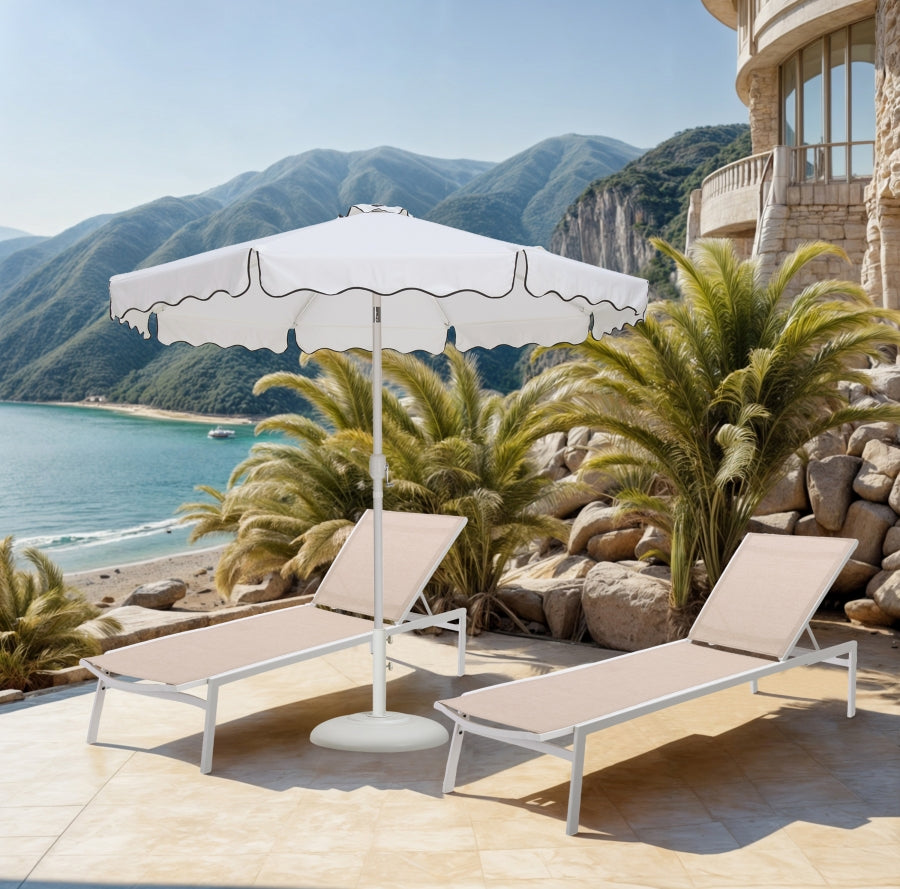 Amalfi Water Resistant Fabric And Aluminum Patio Umbrella With Base Set