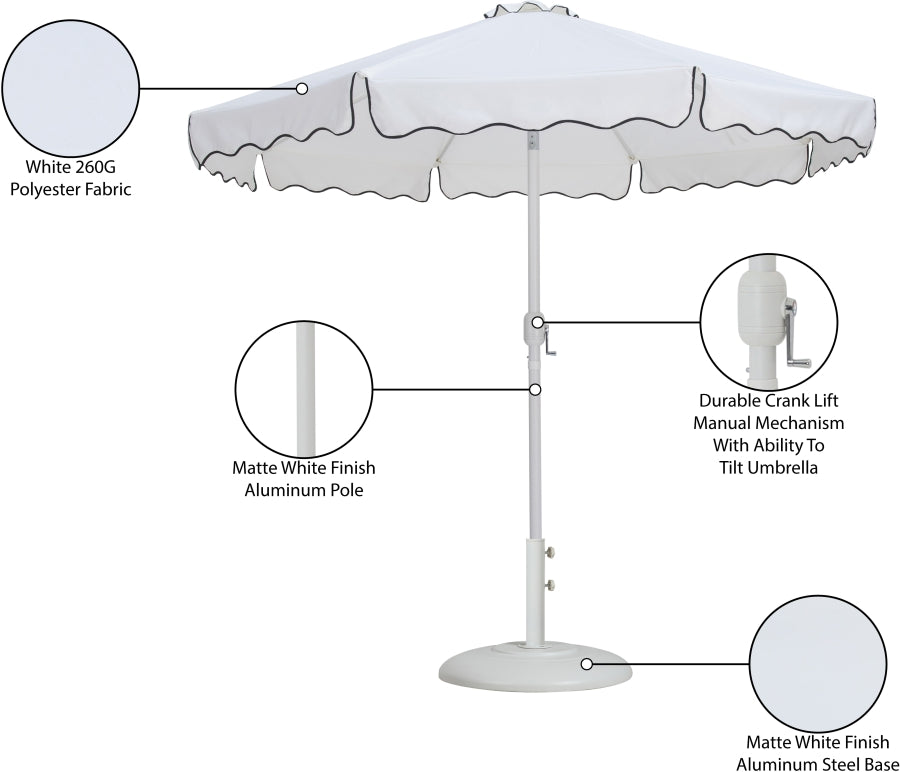 Amalfi Water Resistant Fabric And Aluminum Patio Umbrella With Base Set