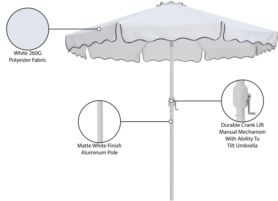 Amalfi Water Resistant Fabric And Aluminum Patio Umbrella