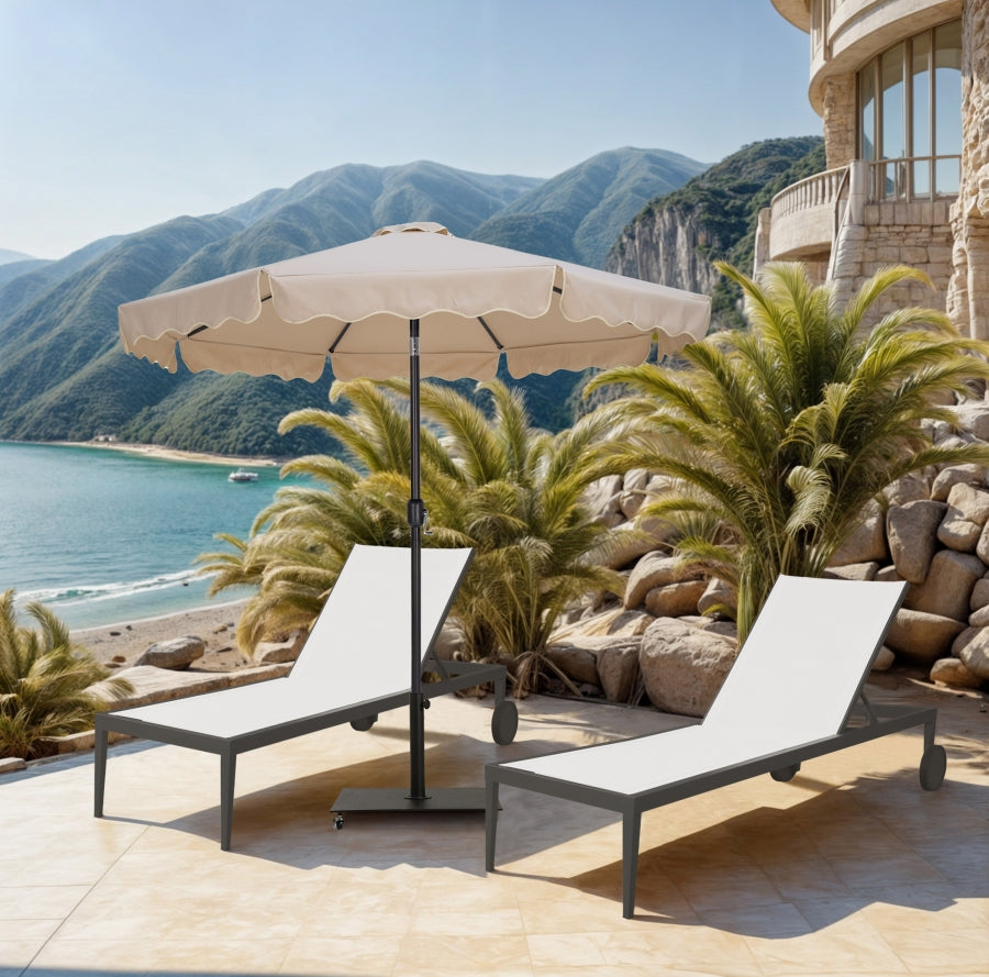 Amalfi Water Resistant Fabric And Aluminum Patio Umbrella With Base Set