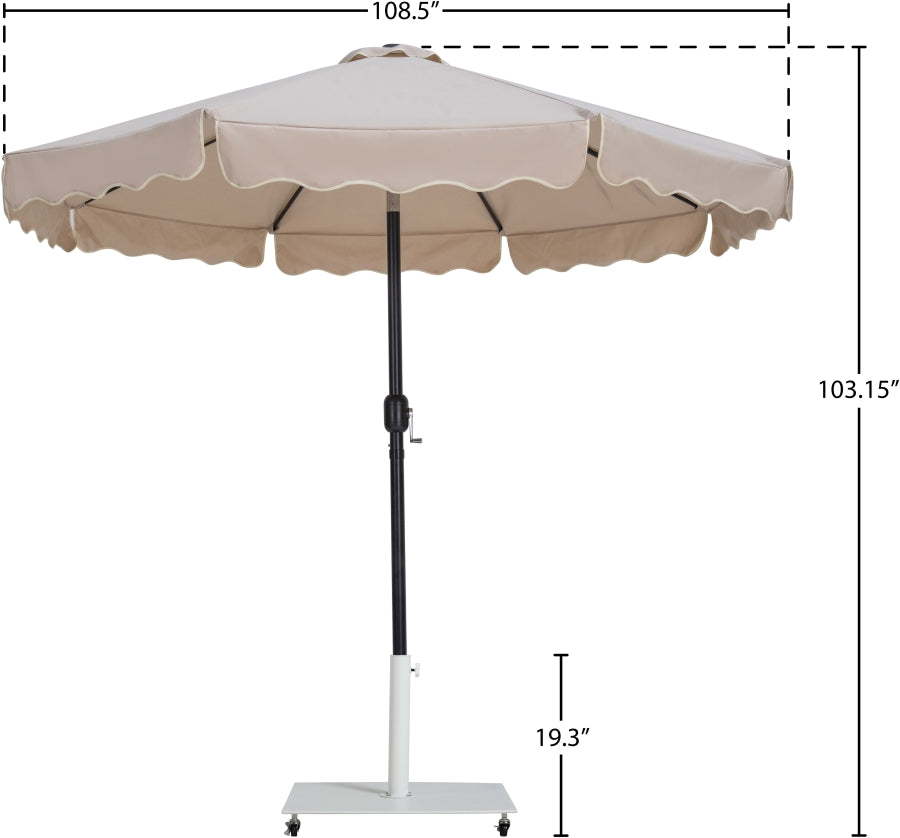 Amalfi Water Resistant Fabric And Aluminum Patio Umbrella With Base Set