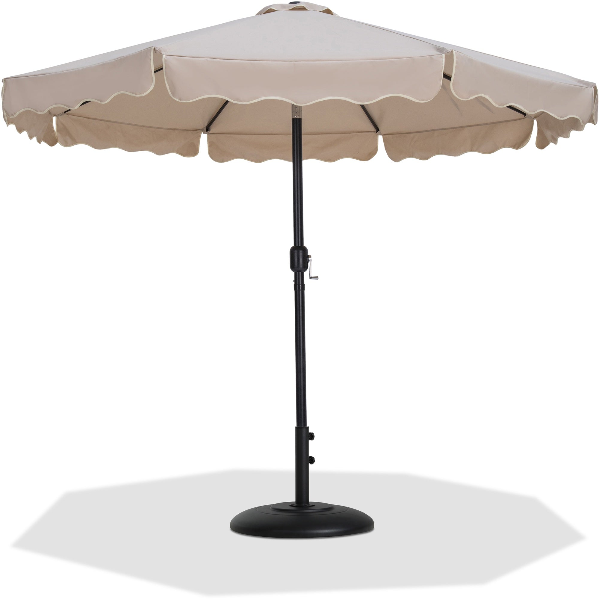 Amalfi Water Resistant Fabric And Aluminum Patio Umbrella With Base Set