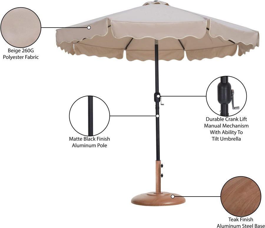 Amalfi Water Resistant Fabric And Aluminum Patio Umbrella With Base Set