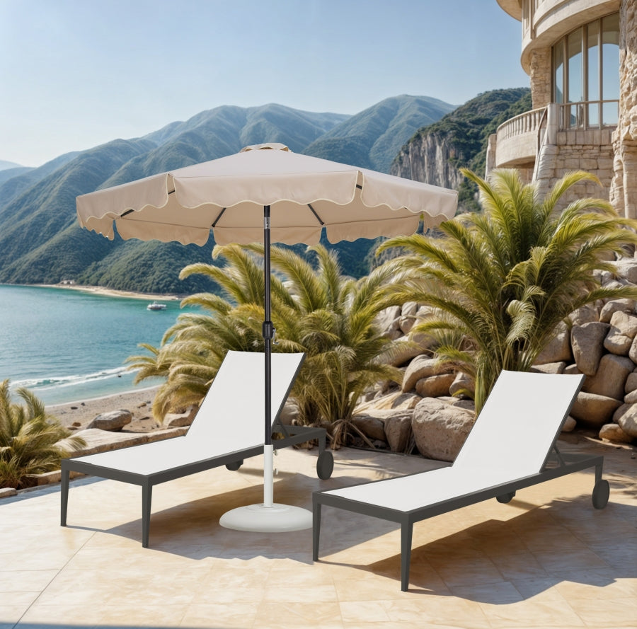 Amalfi Water Resistant Fabric And Aluminum Patio Umbrella With Base Set