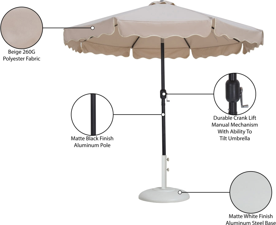 Amalfi Water Resistant Fabric And Aluminum Patio Umbrella With Base Set