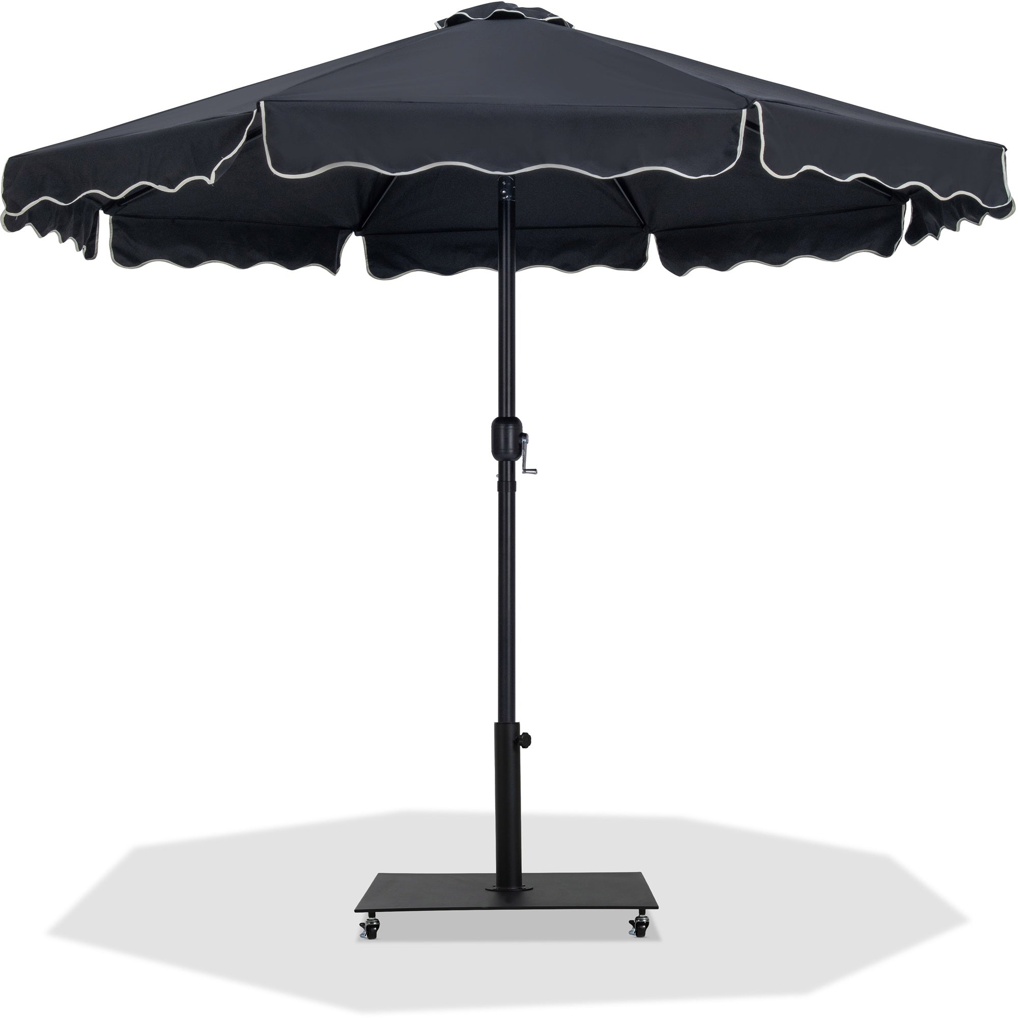 Amalfi Water Resistant Fabric And Aluminum Patio Umbrella With Base Set