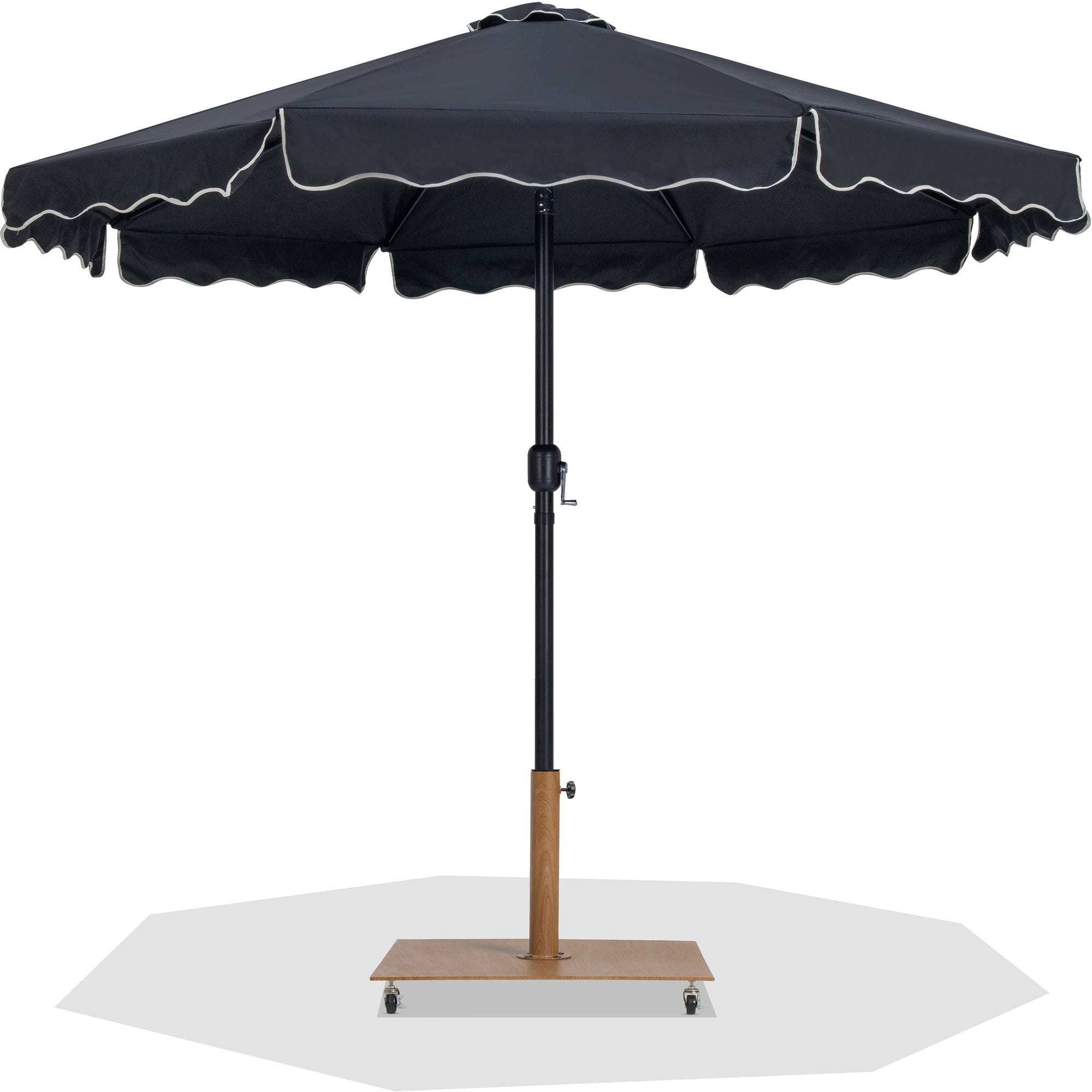 Amalfi Water Resistant Fabric And Aluminum Patio Umbrella With Base Set
