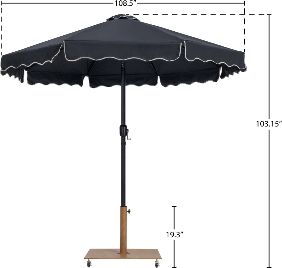 Amalfi Water Resistant Fabric And Aluminum Patio Umbrella With Base Set