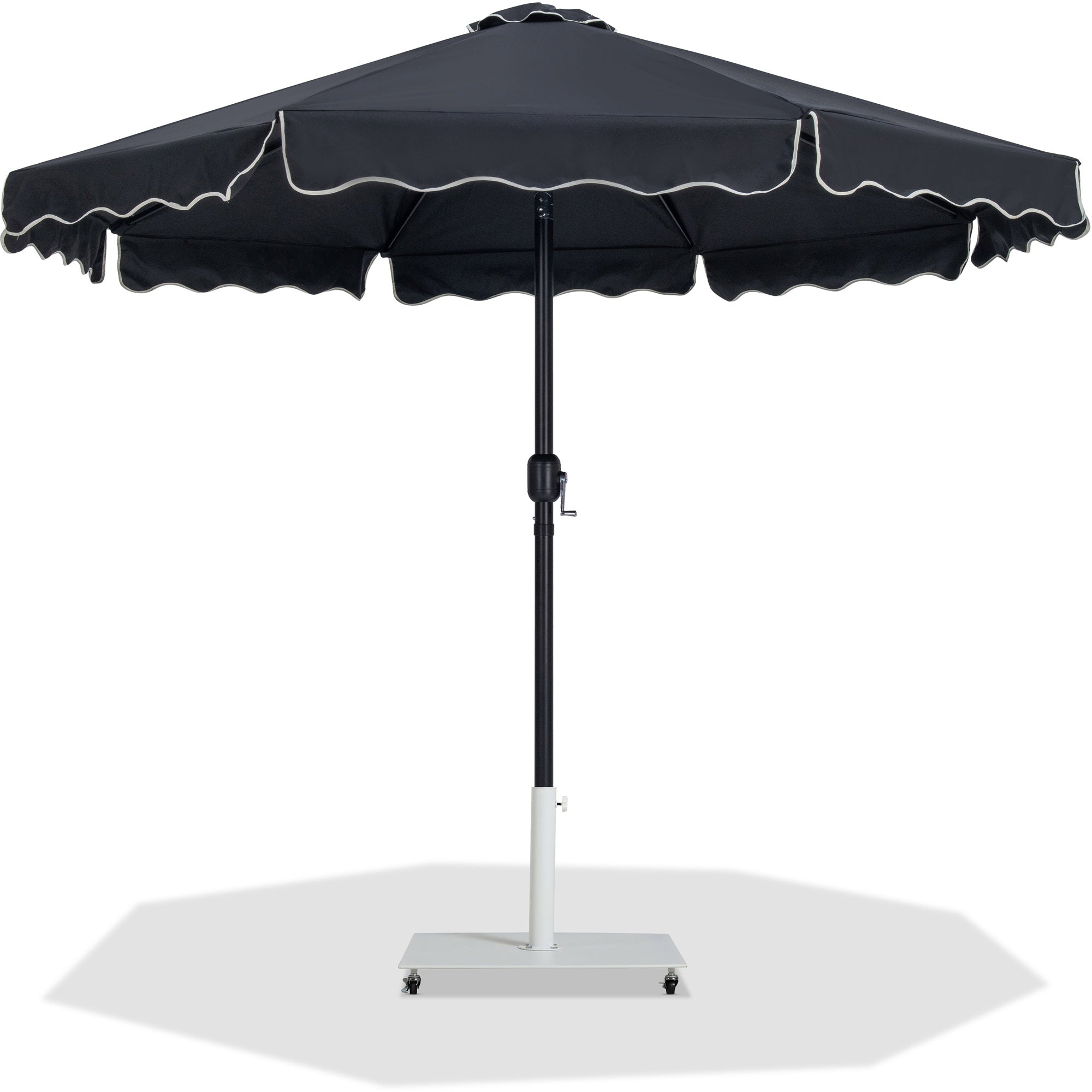 Amalfi Water Resistant Fabric And Aluminum Patio Umbrella With Base Set