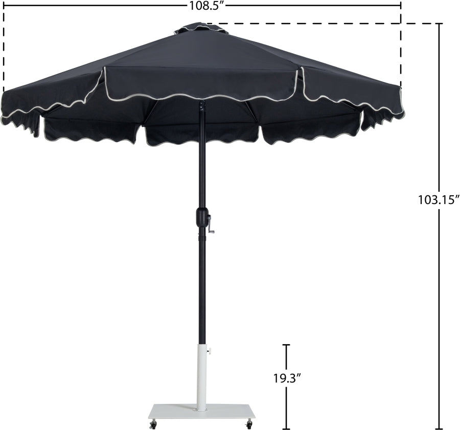 Amalfi Water Resistant Fabric And Aluminum Patio Umbrella With Base Set